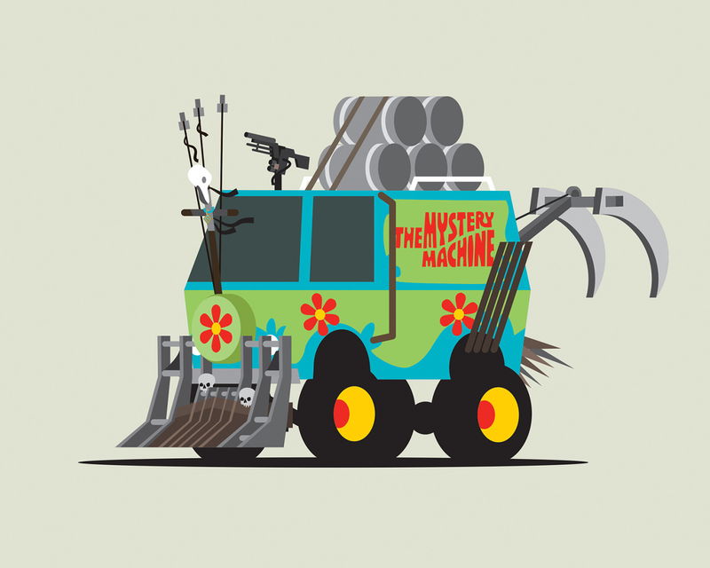 Illustration for article titled Pop Culture's Greatest Vehicles Get Ready for a Mad Max-Style Dystopia